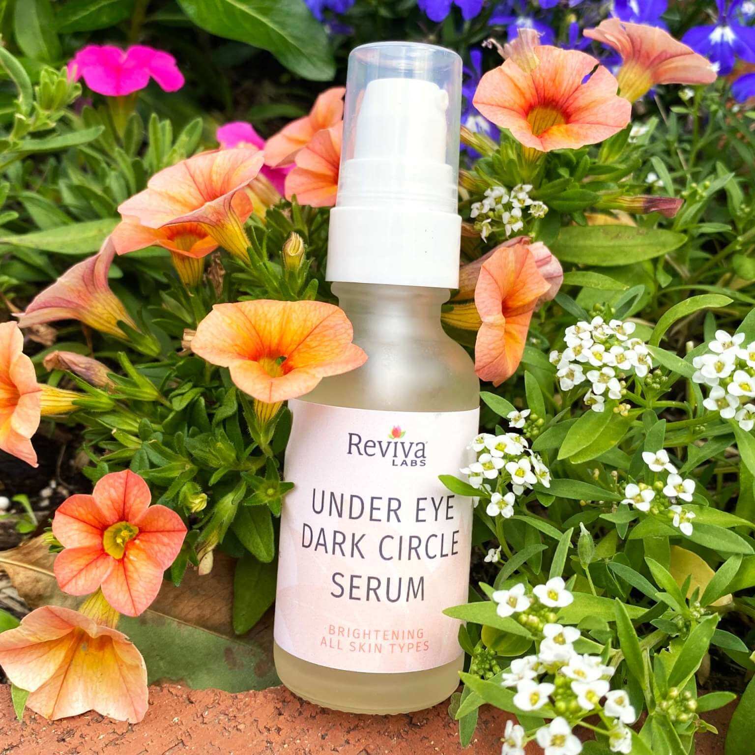 Under eye dark circle serum in flowers