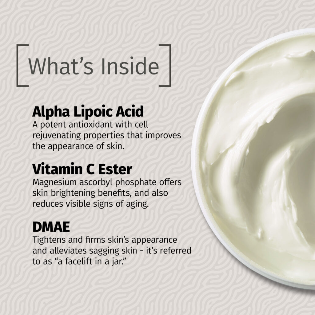 firming facial créme with ala + vit c + dmae