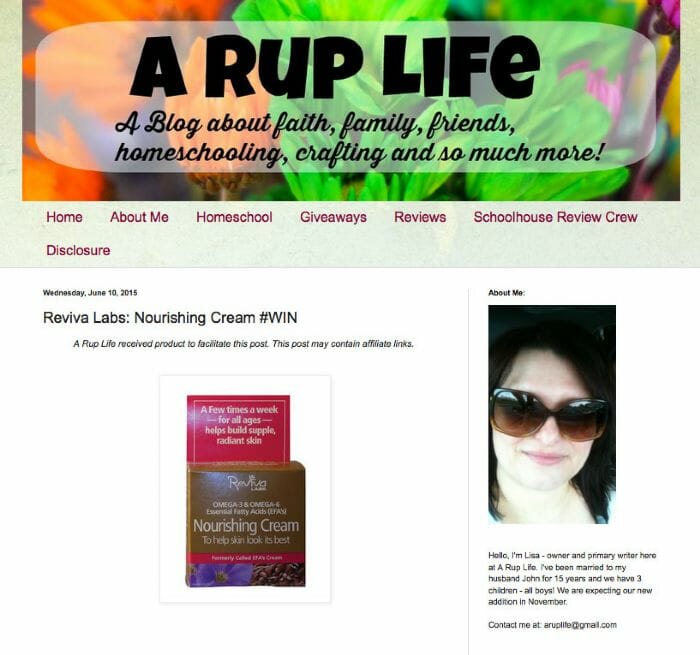 A RUP LIFE's Lisa Uses Reviva's Nourishing Cream to Plump Her Skin