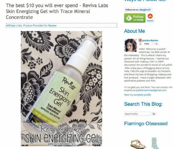 Jessika at Polish Insomnia calls Reviva's Skin Energizing Gel a Holy Grail product