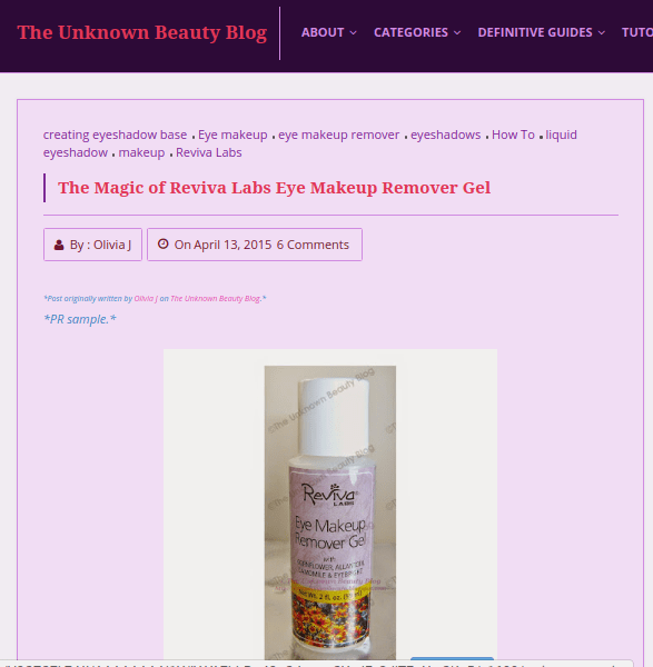 The Unknown Beauty Blog Review of Eye Makeup Remover Gel