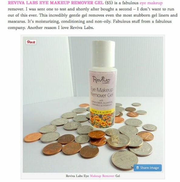 Beauty Info Zone loves Reviva's fabulous Eye Makeup Remover