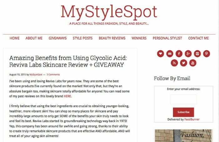 My Style Spot &quotsuper impressed with Reviva's Glycolic Acid Products