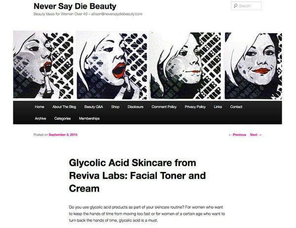 Never Say Die Beauty recommends Reviva's Glycolic Acid Toner & Cream