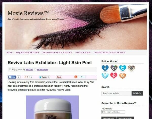 Moxie Reviews Reviva Labs Exfoliation: Light Skin Peel (#107)