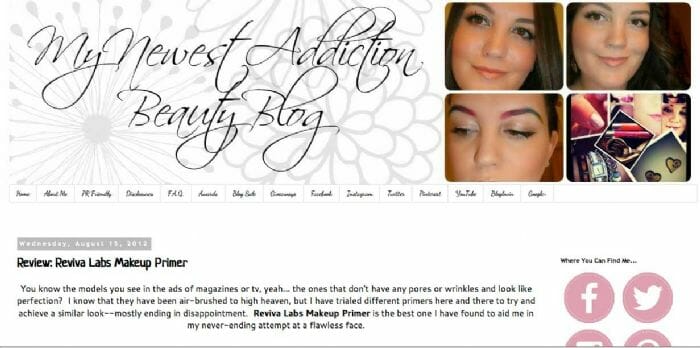 My Newest Addiction Beauty Blog Review: Reviva Labs Makeup Primer (#202)