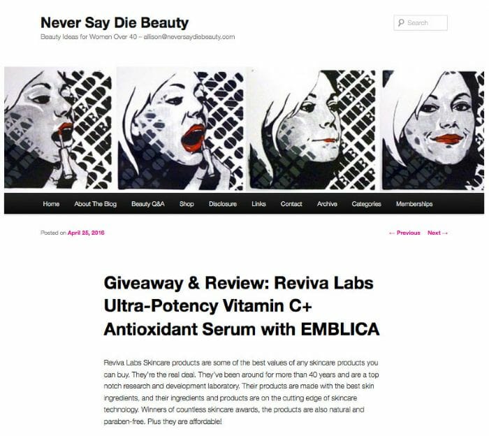 Allison at Never Say Die Beauty is "glad to have a new weapon against free radicals" in her arsenal