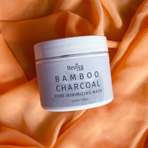 bamboo charcoal mask on orange cloth