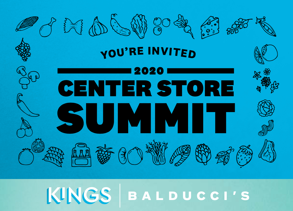 Kings Balducci's Center Store Summit 2020 placard