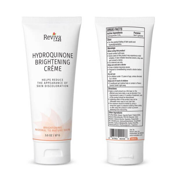 hydroquinone brightening creme tube front and back