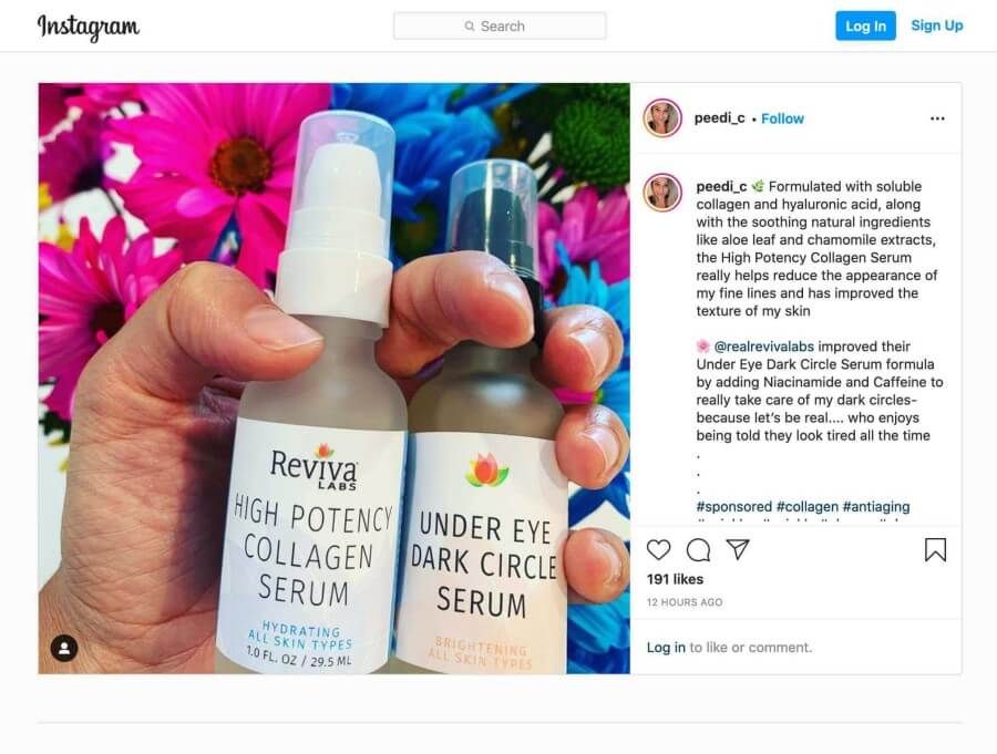 peedi_c holding collagen serum and under eye dark circle serum