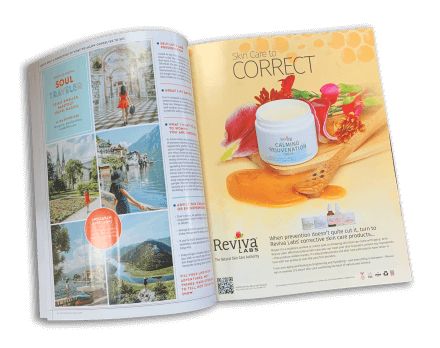 Skin care to Correct Ad in ORIGIN magazine featuring Calming Rejuvenation Creme