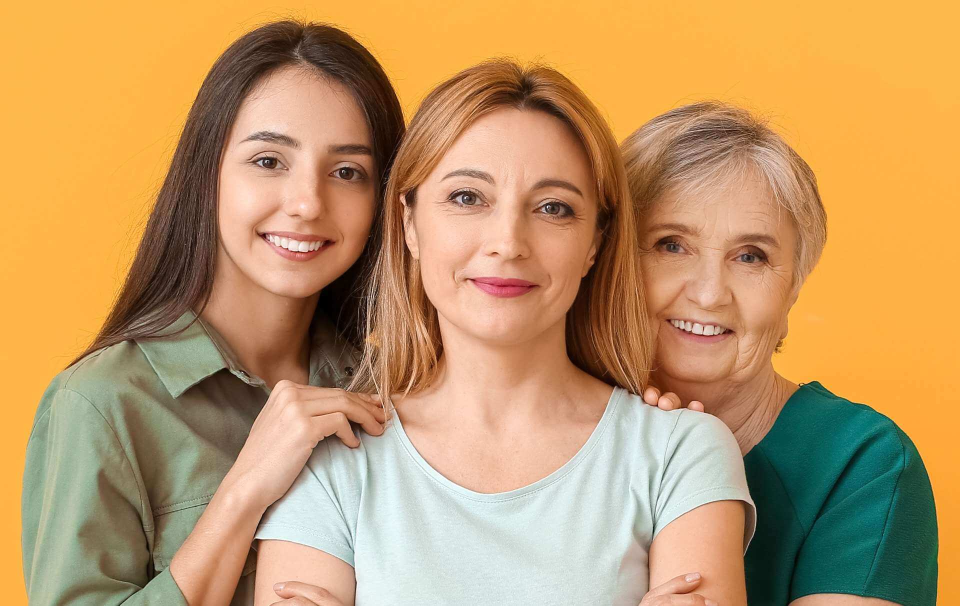 Three generations of aging skin