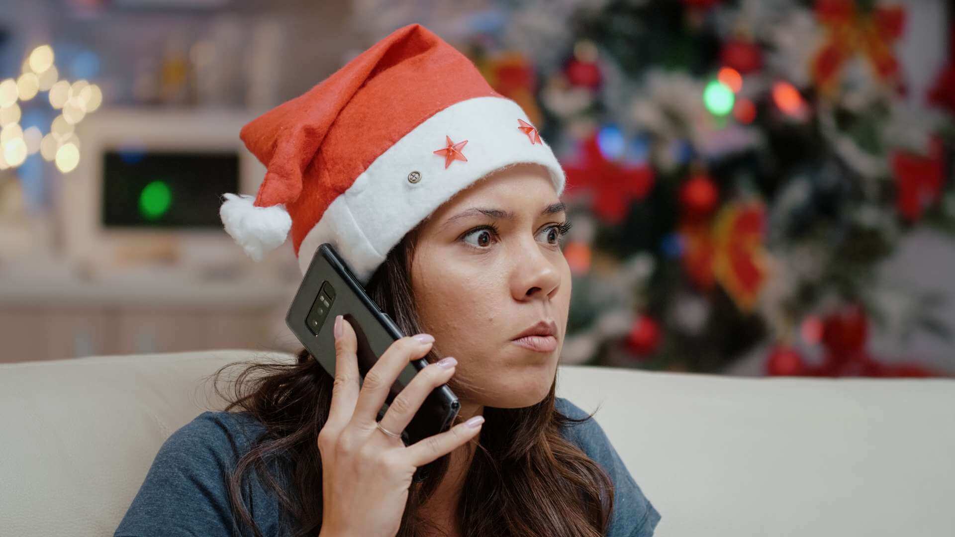 close up of stressed person talking on smartphone 2021 10 12 16 13 26 utc