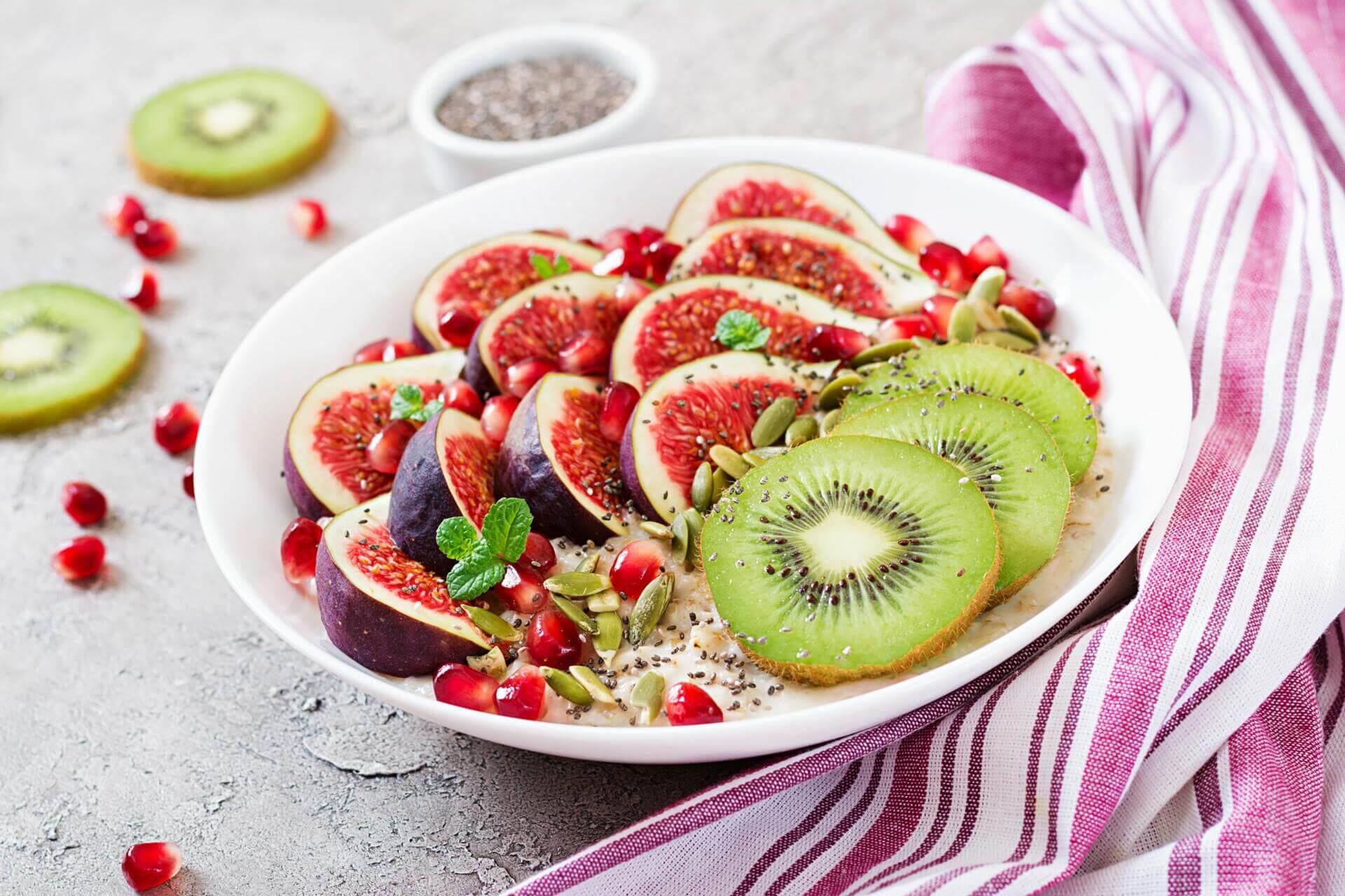 delicious and healthy oatmeal with figs kiwi and 2021 08 26 23 07 00 utc