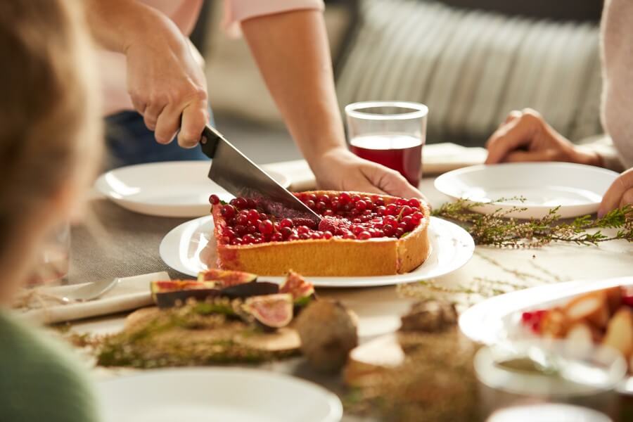 people eating sweet pie