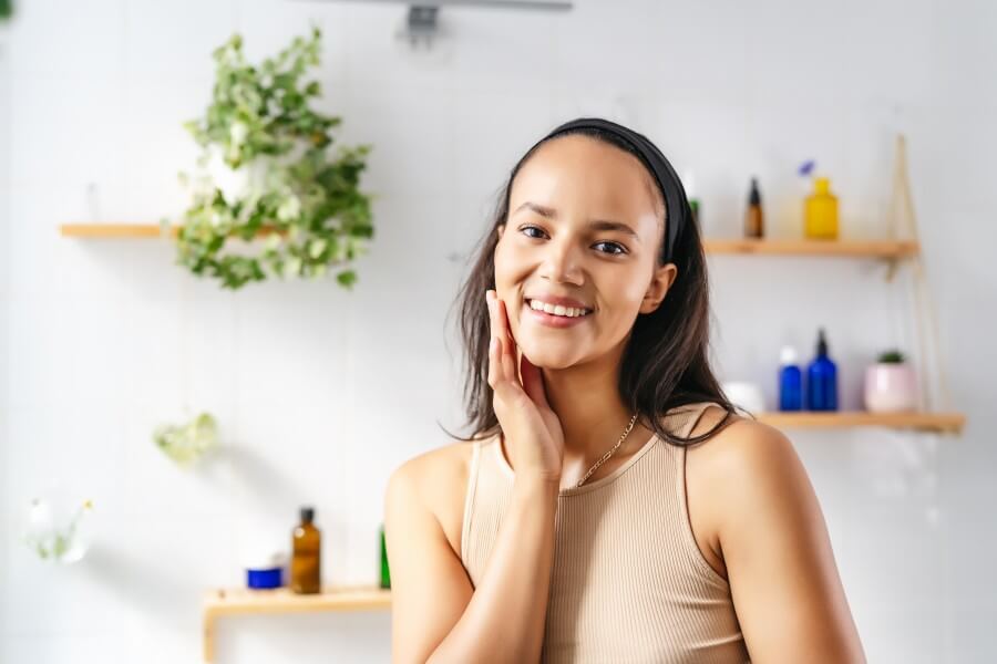 young smiling hispanic woman wellness portrait