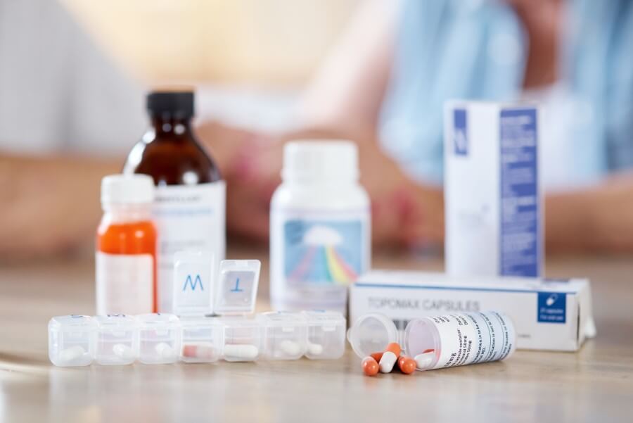 cropped shot of medication on a kitchen table with 2023 11 27 05 11 28 utc