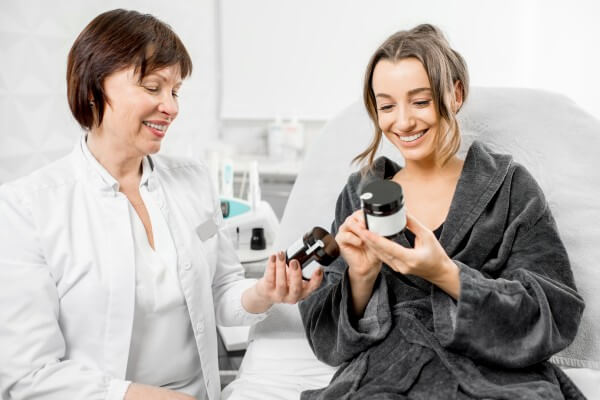 doctor offering bio additives to a patient