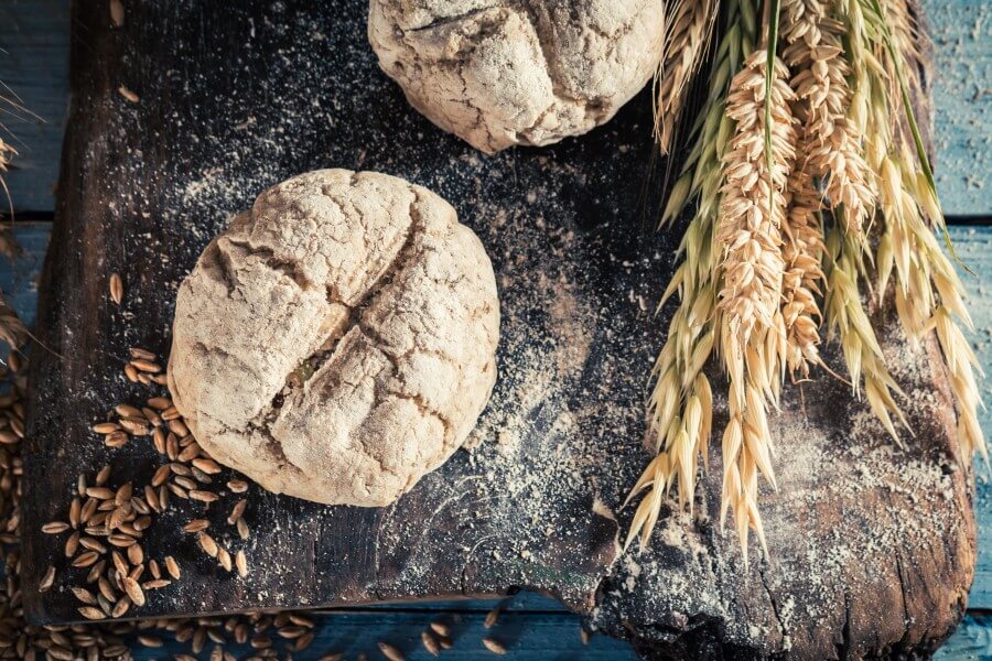 fresh and healthy rolls with several grains