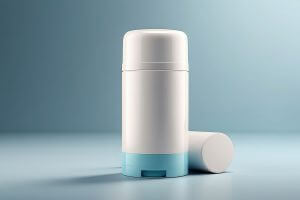 minimalistic white and pale blue deodorant stick ecofriendly personal care product mockup