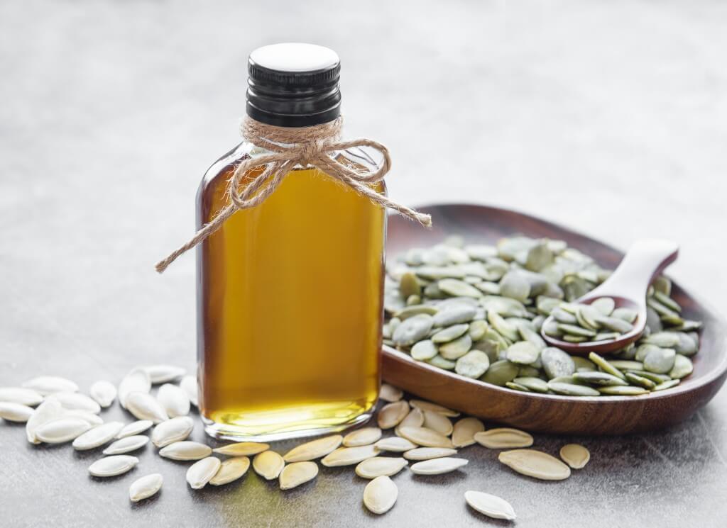 bottle with pumpkin seed oil