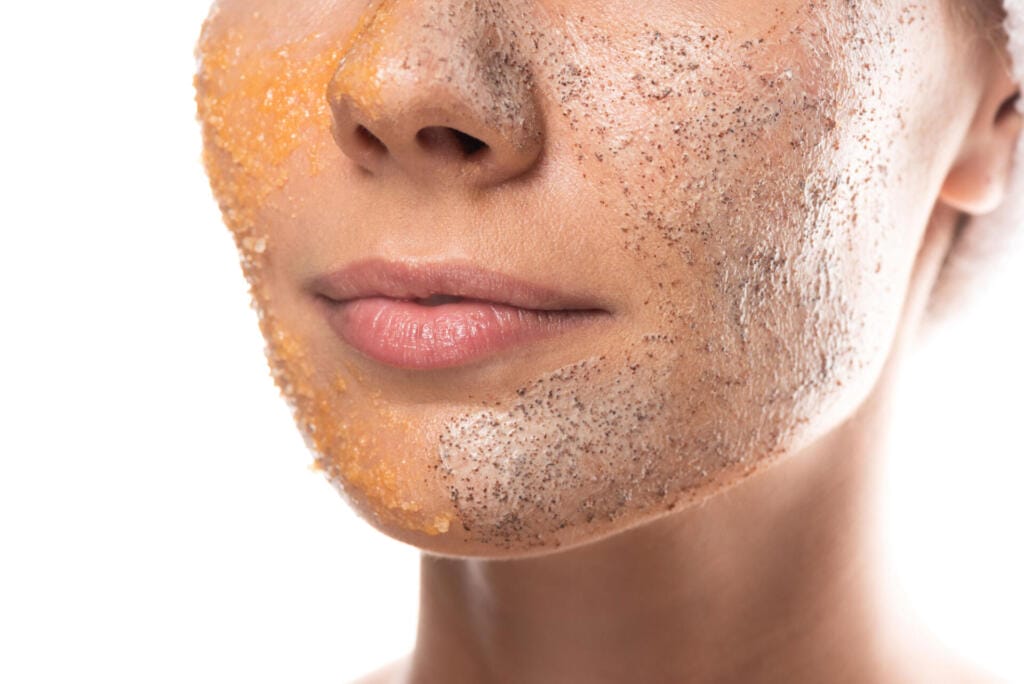 cropped view of young woman with scrub on face iso 2024 11 18 20 07 03 utc